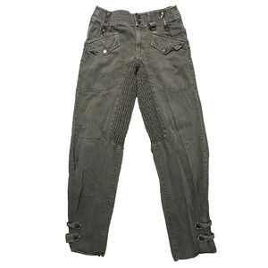 Y2K Dolce & Gabbana Olive Green Pants 30x33 Zippers Moto Cargo Utility Military